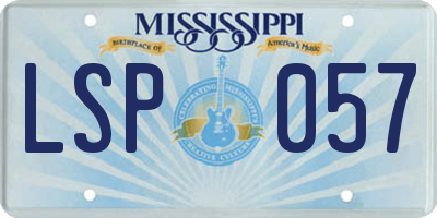 MS license plate LSP057