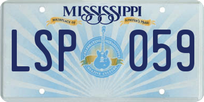 MS license plate LSP059