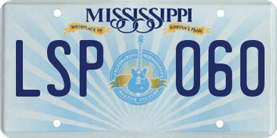 MS license plate LSP060