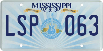 MS license plate LSP063