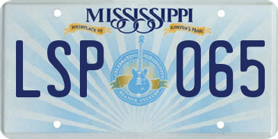 MS license plate LSP065
