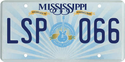MS license plate LSP066