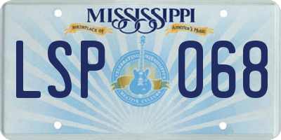 MS license plate LSP068