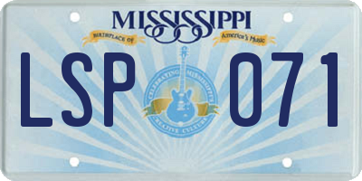 MS license plate LSP071