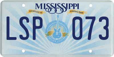 MS license plate LSP073