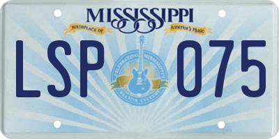 MS license plate LSP075