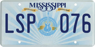 MS license plate LSP076