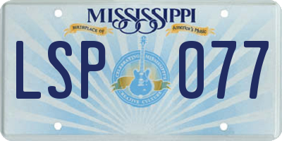 MS license plate LSP077