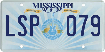 MS license plate LSP079