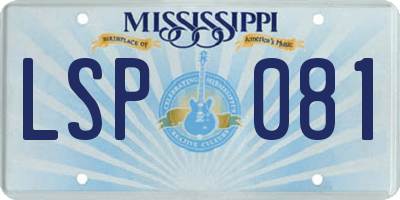 MS license plate LSP081