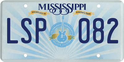 MS license plate LSP082