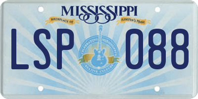 MS license plate LSP088