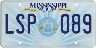 MS license plate LSP089
