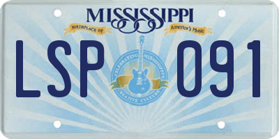 MS license plate LSP091
