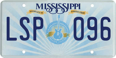 MS license plate LSP096