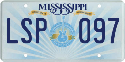 MS license plate LSP097