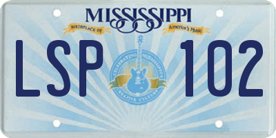 MS license plate LSP102