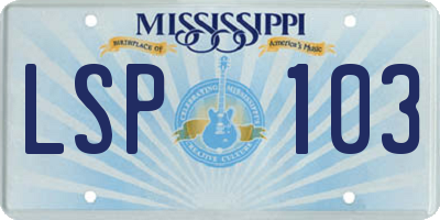 MS license plate LSP103