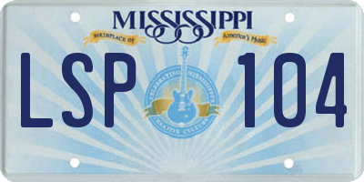 MS license plate LSP104