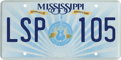MS license plate LSP105