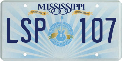 MS license plate LSP107