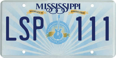 MS license plate LSP111
