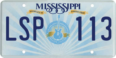MS license plate LSP113
