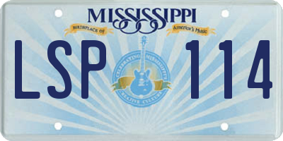 MS license plate LSP114