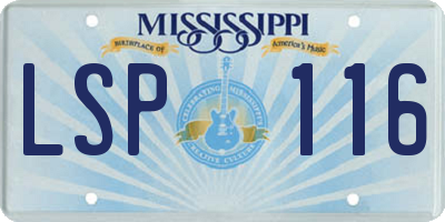 MS license plate LSP116