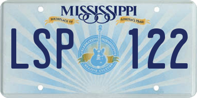MS license plate LSP122