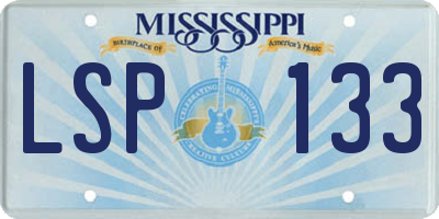 MS license plate LSP133