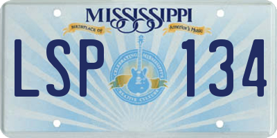 MS license plate LSP134