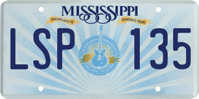 MS license plate LSP135