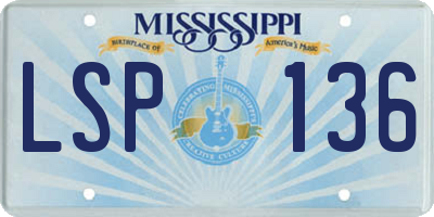 MS license plate LSP136