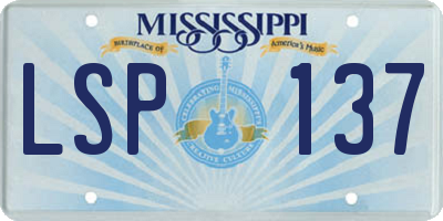 MS license plate LSP137