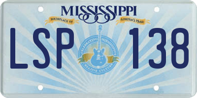 MS license plate LSP138