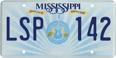 MS license plate LSP142
