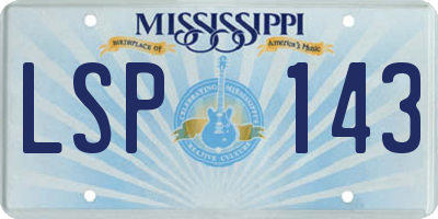 MS license plate LSP143