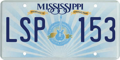 MS license plate LSP153