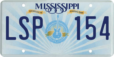 MS license plate LSP154