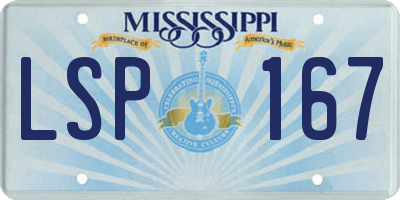 MS license plate LSP167