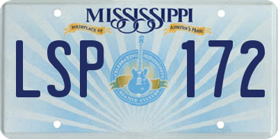 MS license plate LSP172