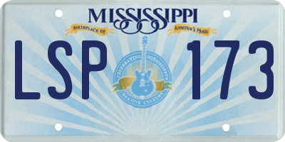 MS license plate LSP173