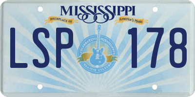 MS license plate LSP178