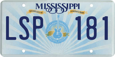 MS license plate LSP181
