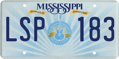 MS license plate LSP183