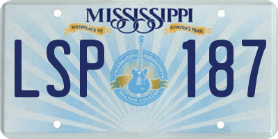 MS license plate LSP187
