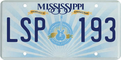 MS license plate LSP193