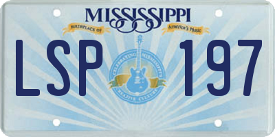 MS license plate LSP197