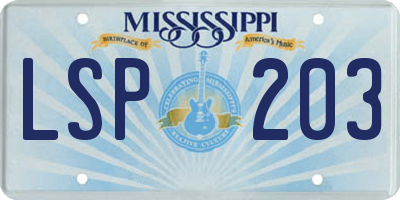 MS license plate LSP203